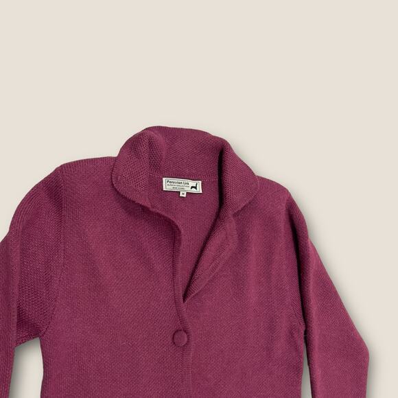 Maroon Peruvion Link Alpaca Collection button up Cardigan women’s size M - Picture 3 of 7